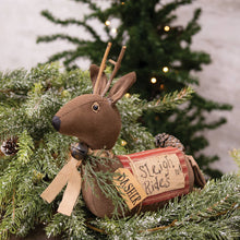 Load image into Gallery viewer, Stuffed Primitive Sleigh Rides Dasher Reindeer Sitter