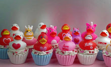 Load image into Gallery viewer, Valentine Rubber Ducky Cupcake Bath Bomb