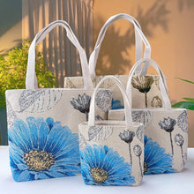 Load image into Gallery viewer, Cosbai - Blue Floral Embroidered Canvas Bag