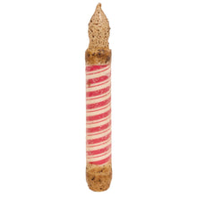 Load image into Gallery viewer, Grungy Glitter Candy Cane Stripe Timer Taper