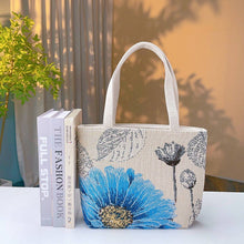 Load image into Gallery viewer, Cosbai - Blue Floral Embroidered Canvas Bag