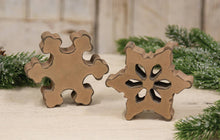 Load image into Gallery viewer, Antiqued Wooden Chunky Snowflake, 2 Assorted