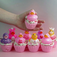 Load image into Gallery viewer, Valentine Rubber Ducky Cupcake Bath Bomb