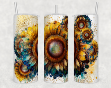 Load image into Gallery viewer, Watercolor sunflower tumbler