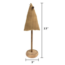 Load image into Gallery viewer, Green Ticking Stripe Christmas Tree on Base, 13&quot;
