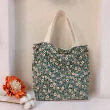 Load image into Gallery viewer, Cosbai - Floral Corduroy Handbag
