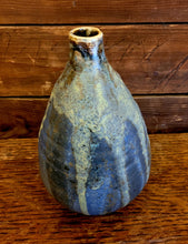 Load image into Gallery viewer, Blue pottery bud vase
