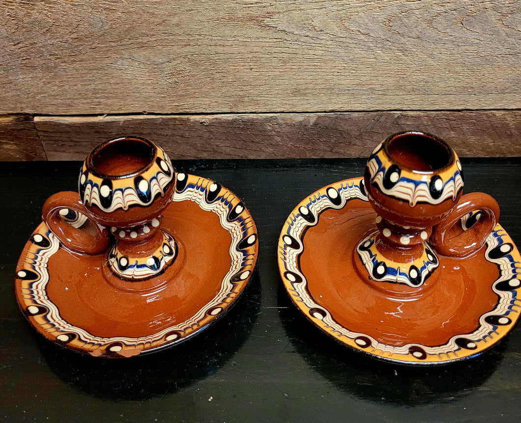 Pottery Candlesticks