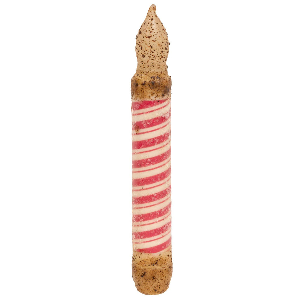 Grungy Glitter Candy Cane Stripe Timer Taper