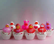 Load image into Gallery viewer, Valentine Rubber Ducky Cupcake Bath Bomb 
