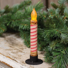 Load image into Gallery viewer, Grungy Glitter Candy Cane Stripe Timer Taper
