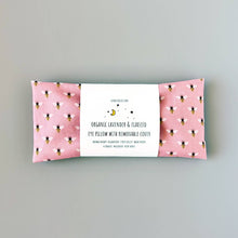 Load image into Gallery viewer, Lavender Eye Pillow w/ Removable Cover - Bees on Pink
