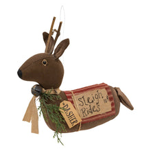 Load image into Gallery viewer, Stuffed Primitive Sleigh Rides Dasher Reindeer Sitter
