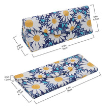Load image into Gallery viewer, Daisy Glasses Case - Vegan Leather Folding Hard Shell Case
