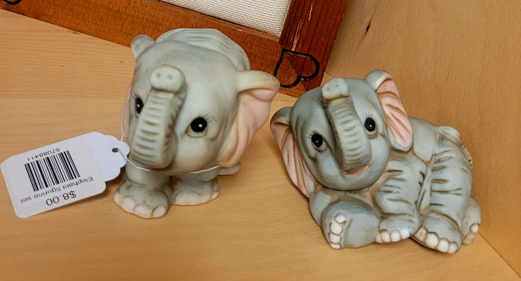 Homco Elephant figurine set
