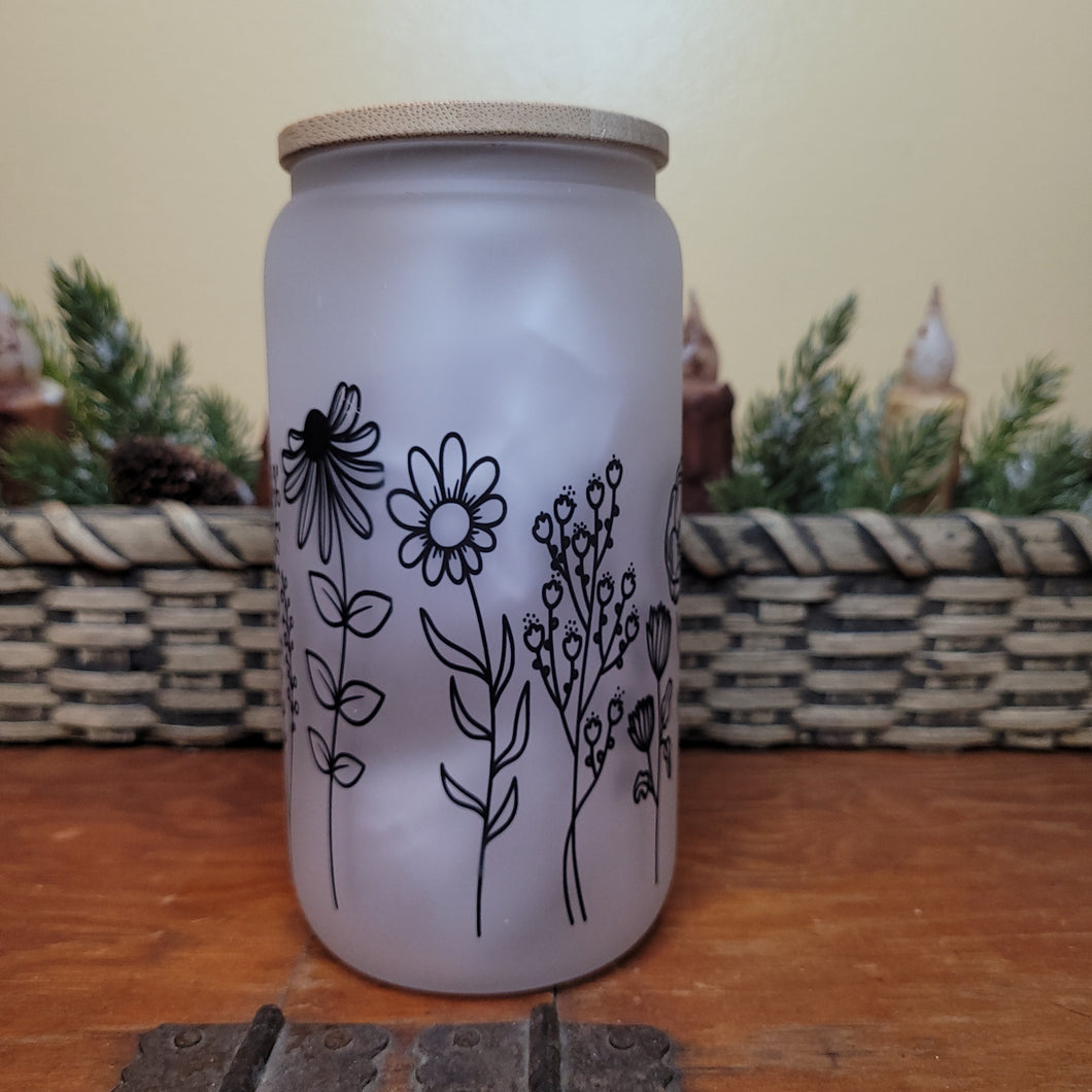 Wildflower glass can