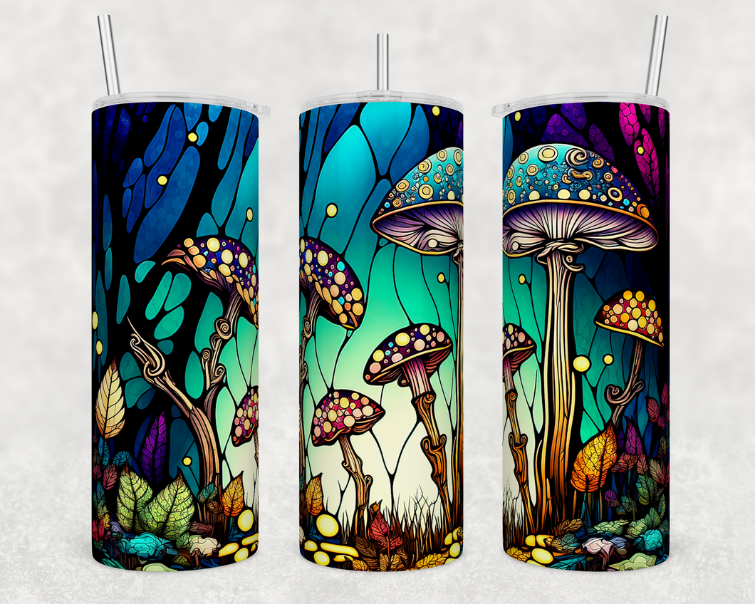 Mushroom stain glass tumbler